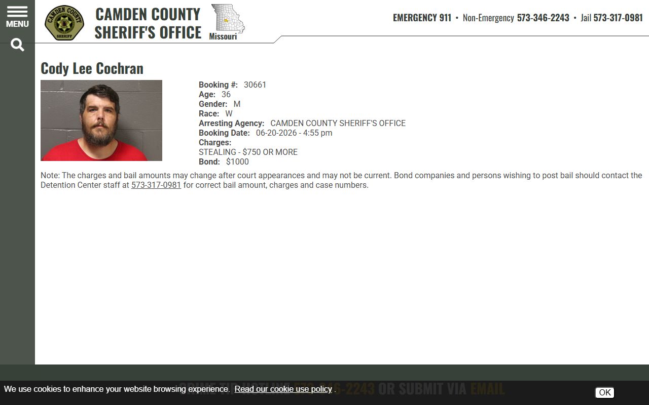 Camden County arrest records sheriff booking profile source
