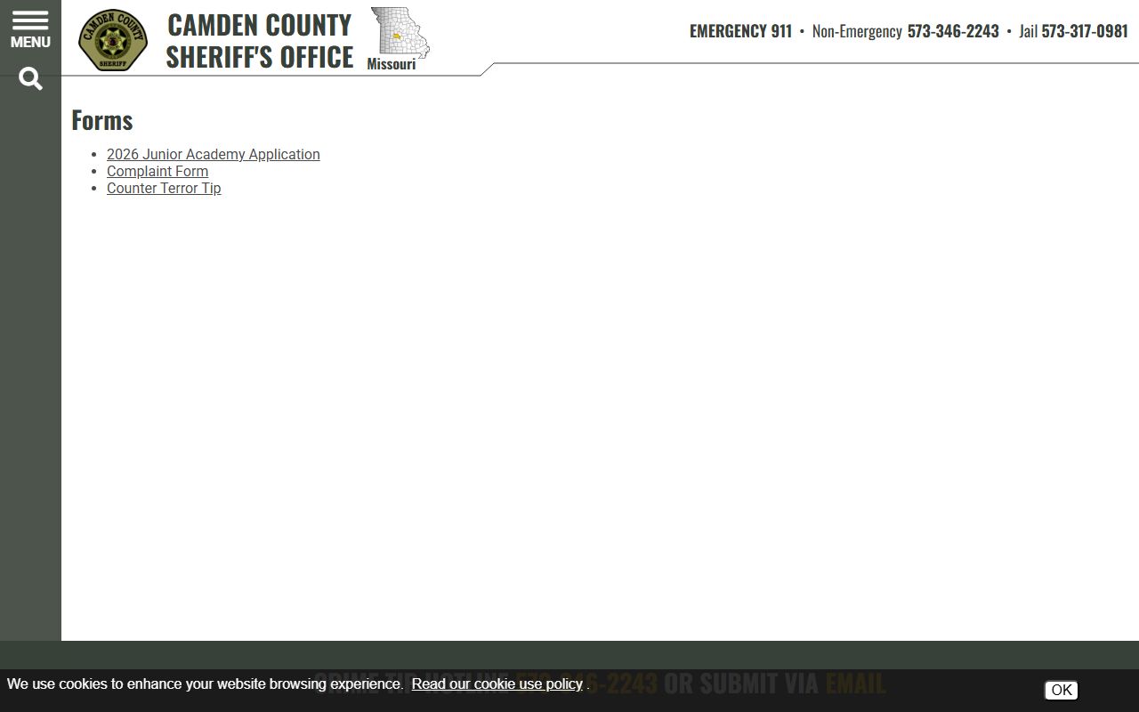 Camden County arrest records sheriff complaint forms source