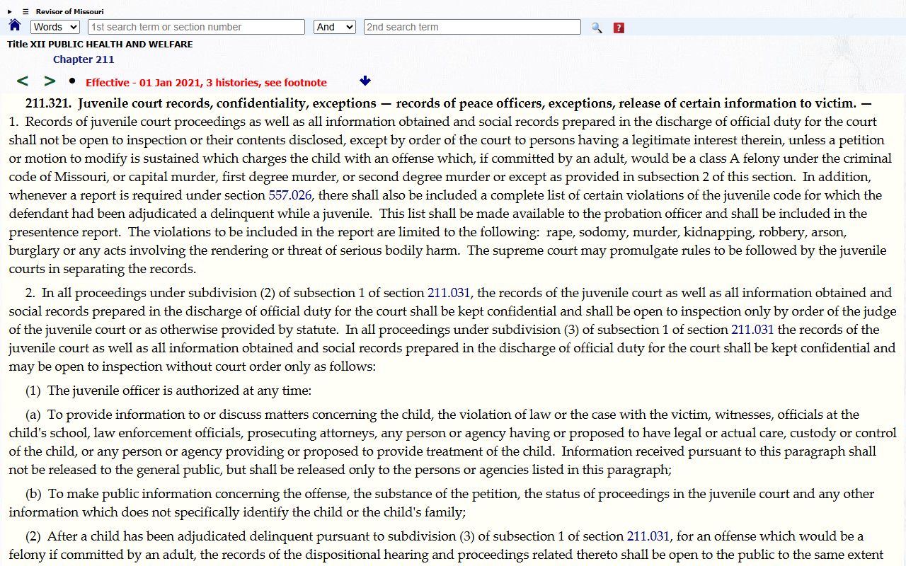 Camden County court dockets juvenile record confidentiality statute