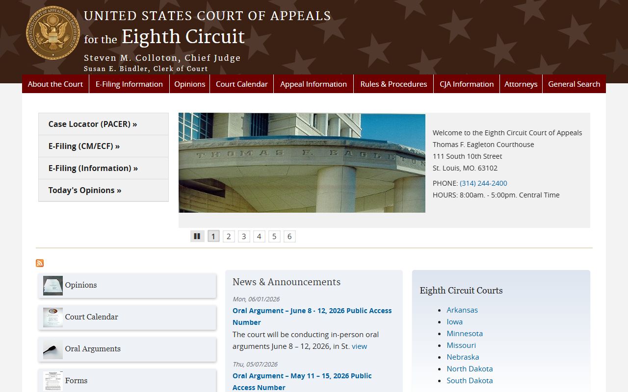 Camden County Circuit Court contrasted with Eighth Circuit federal appeals