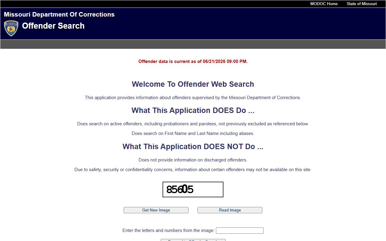 Camden County inmate records Missouri DOC offender search