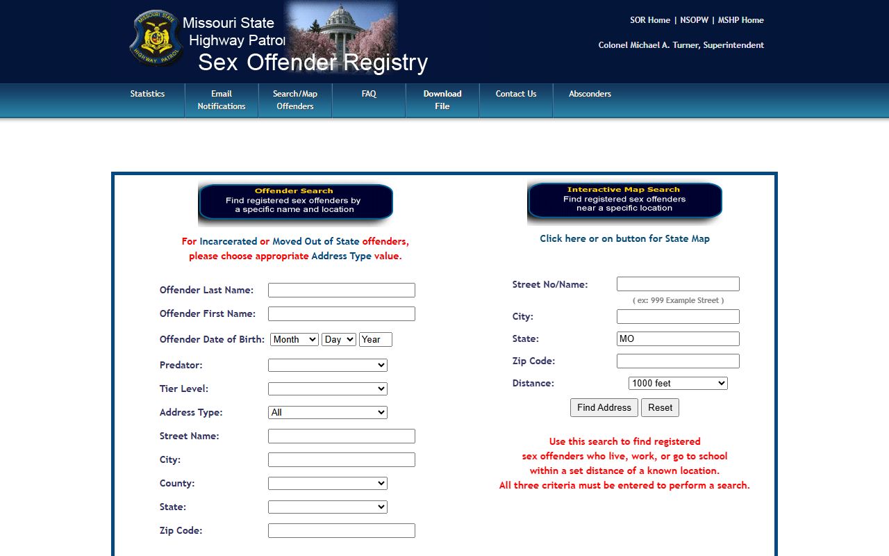 Camden County inmate records MSHP sex offender registry