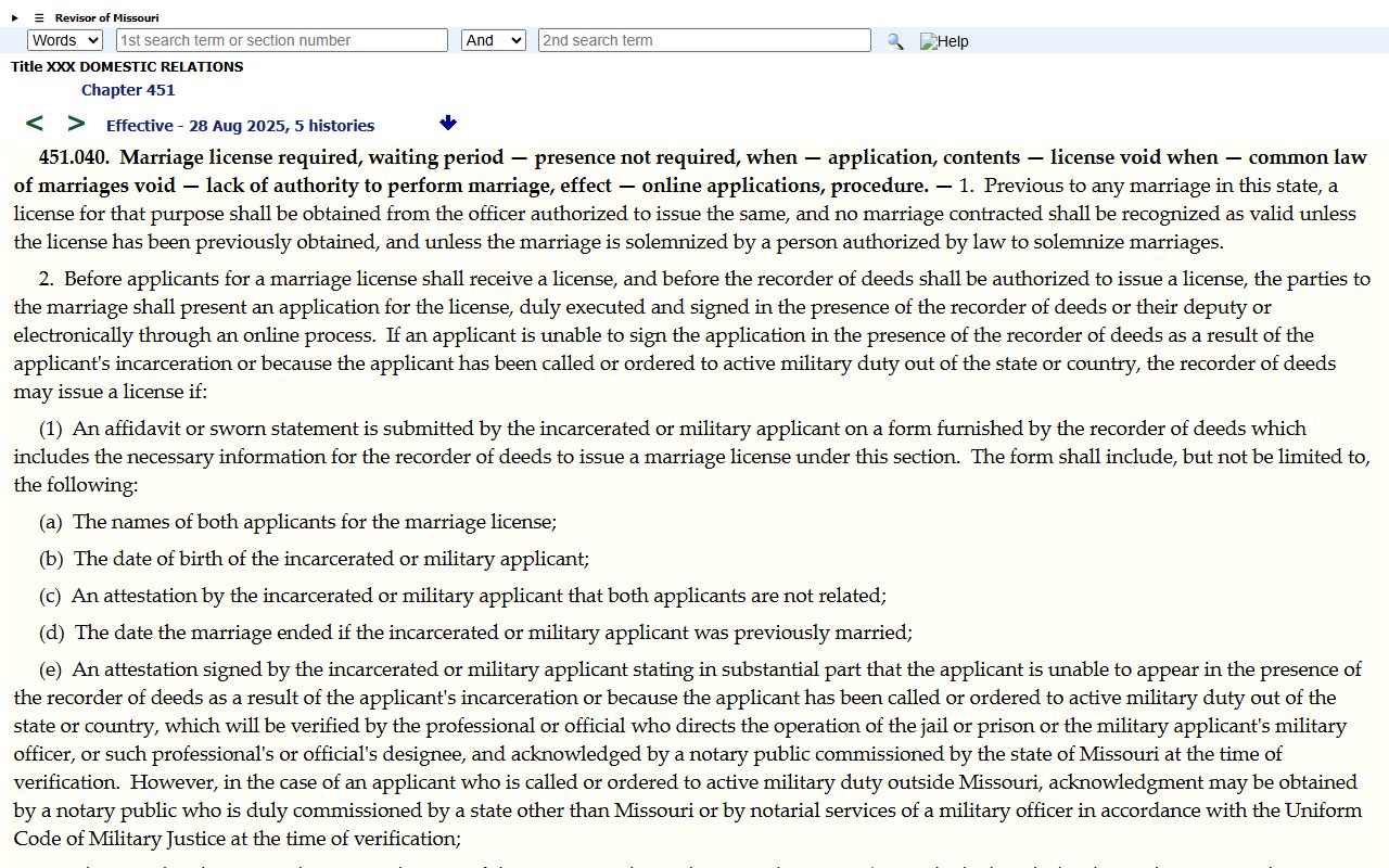 Camden County traffic court records Missouri Revisor statute source page